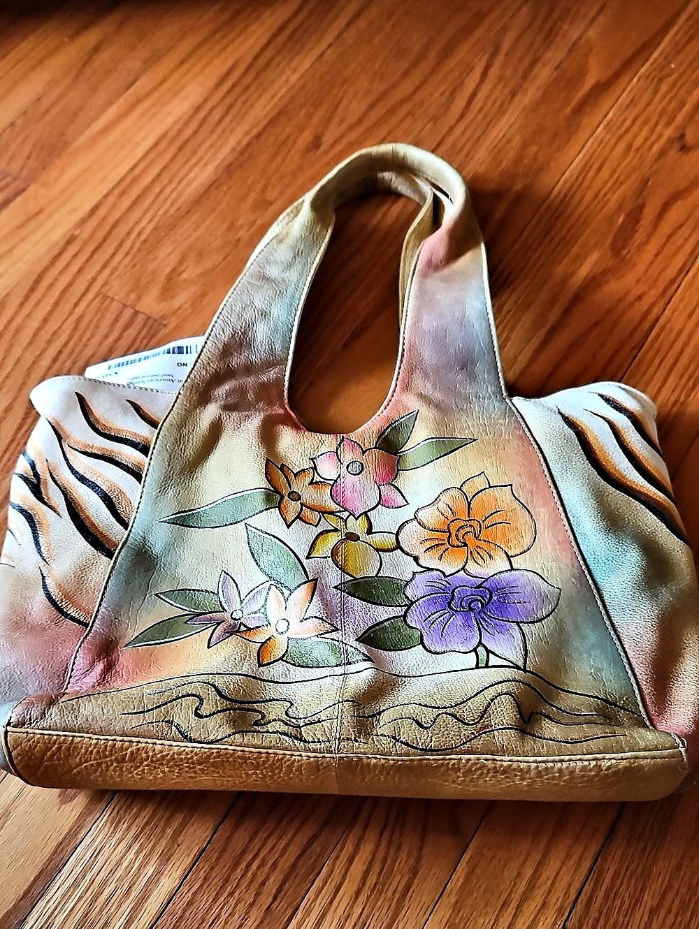 Great American Leatherworks Embroidered Leather Tote in Multicolor
